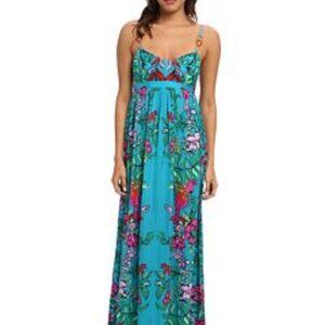 NWT Beautiful Lilly Pulitzer Joanna Maxi Dress HTF Size14 Gold Details on Straps